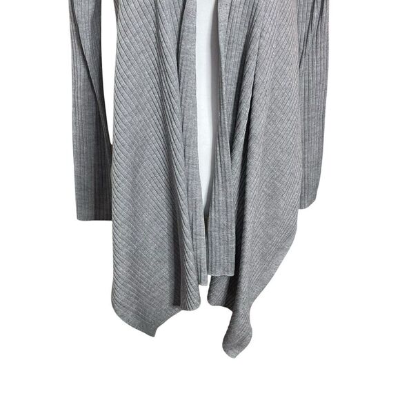 Athleta Solstice Wrap Cardigan Gray Women’s Size XS Merino Wool Ribbed Draped - Picture 3 of 10
